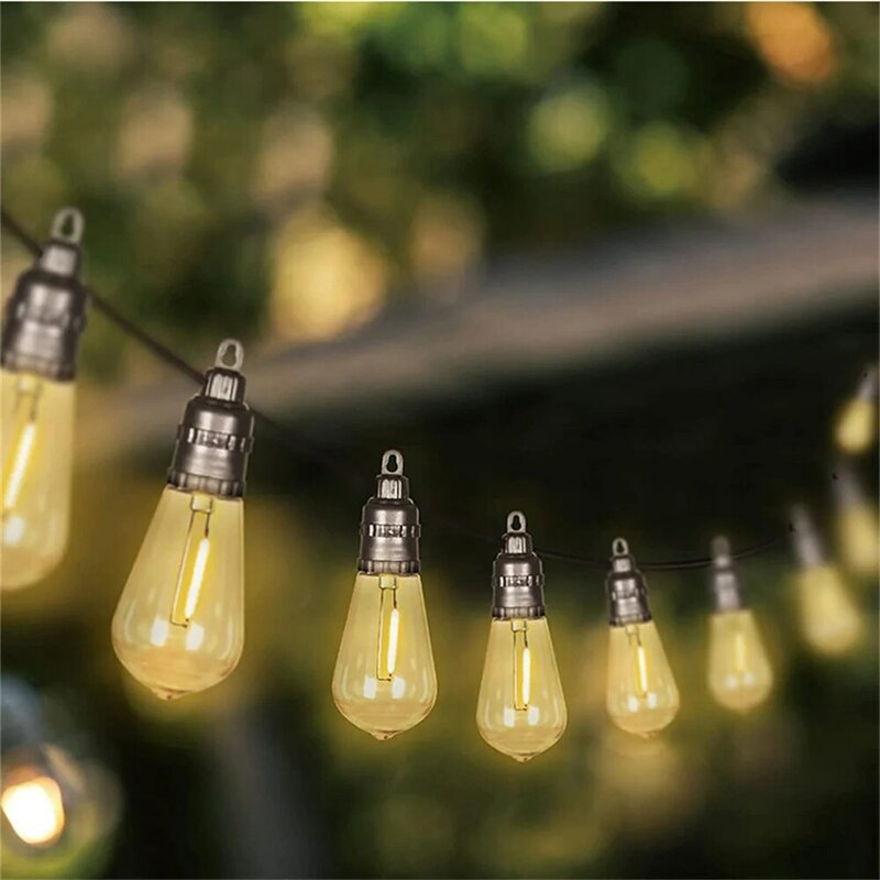 Guirnalda de bombillas S14 para jardín, 15M, 15LED, IP65, resistente al agua, luz de hadas para Pub, Navidad, fiesta de boda