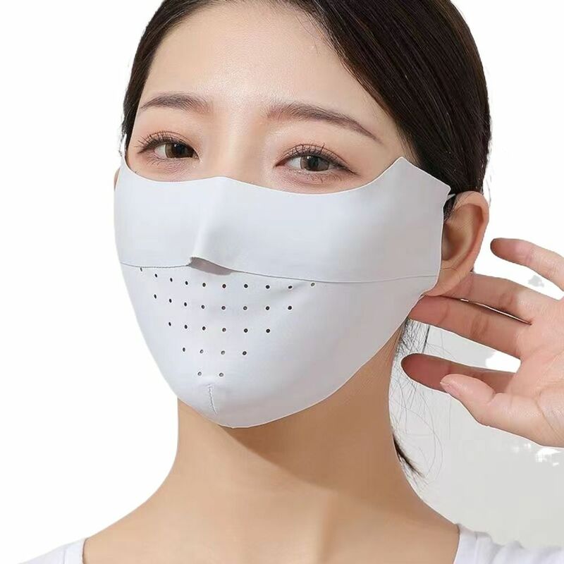 Summer Breathable Ice Silk Running Sports Mask Anti-UV Anti-dust Face Cover Ice Silk Face Protection Face Mask Sunscreen Mask