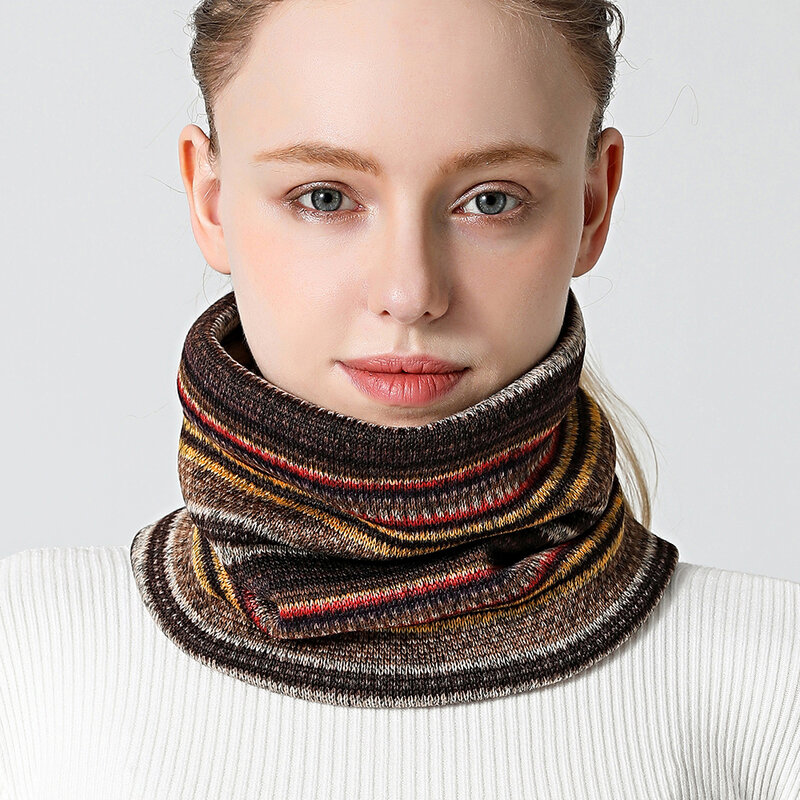 Foulard en anneau imprimé pour femmes, foulard d'extérieur unisexe pour le cou, en fourrure géométrique, chaude, pour hommes, à la mode, 2020