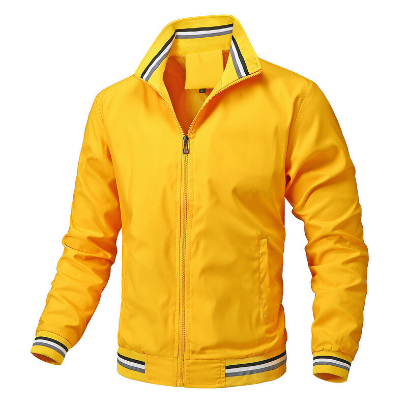 Мужская куртка на весну и осень, Новая повседневная модная универсальная спортивная куртка с воротником-стойкой, деловая трендовая мужская бейсбольная форма