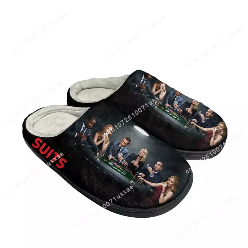 Suits TV series Home Cotton Slippers Mens Womens Gabriel Macht Plush Bedroom Casual Keep Warm Shoes Thermal Slipper Custom Shoe
