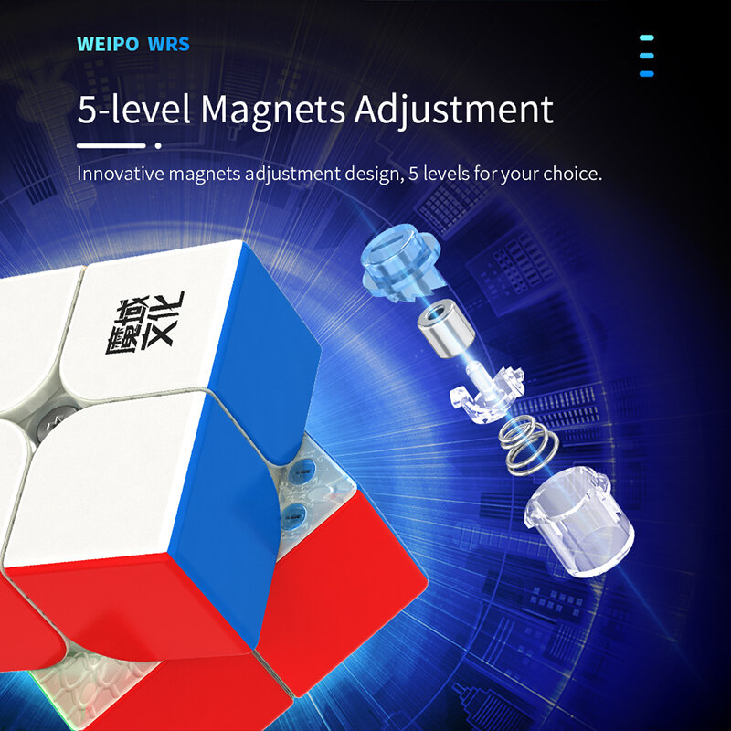 ألعاب تململ احترافية Moyu Weipo WRS 2x2x2 المكعب السحري المغناطيسي Weipo WR S 2x2x2 Cubo Magico أحجية ضد الإجهاد