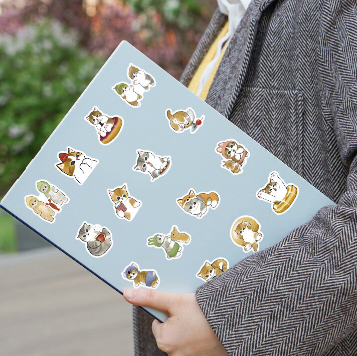 Inverno Cat Life Sticker, PVC Estético, Decoração Japonesa, Papelaria Infantil, Scrapbooking, Material Escolar, 100Pcs
