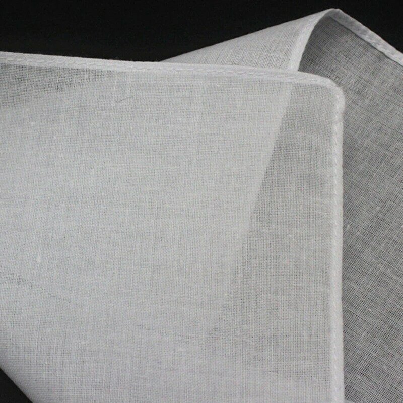 Lenços brancos leves de algodão quadrados laváveis ​​no peito lenços de bolso para festa de casamento adulto Dropship