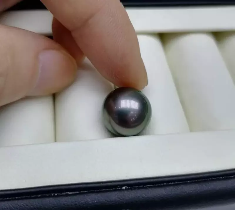 Huge Charming 10-11mm Natural Sea Genuine Black Round Loose Pearl Undrilled Gemstones Jewelry