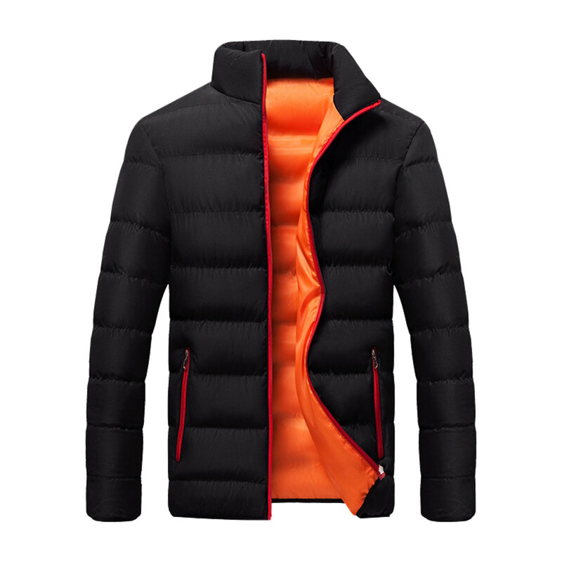 Trench coat masculino de gola quente, casaco justo masculino, jaqueta com zíper, outwear de inverno, outono, novo, 2023
