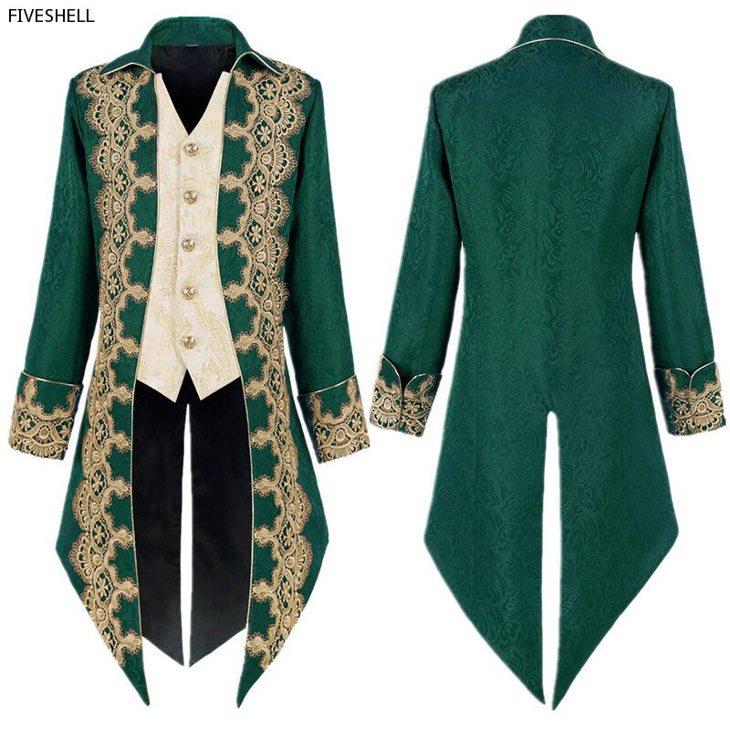 Chaqueta victoriana gótica Steampunk para hombre, abrigo de terciopelo púrpura Vintage, abrigo Medieval, uniforme, disfraz renacentista, XXXL