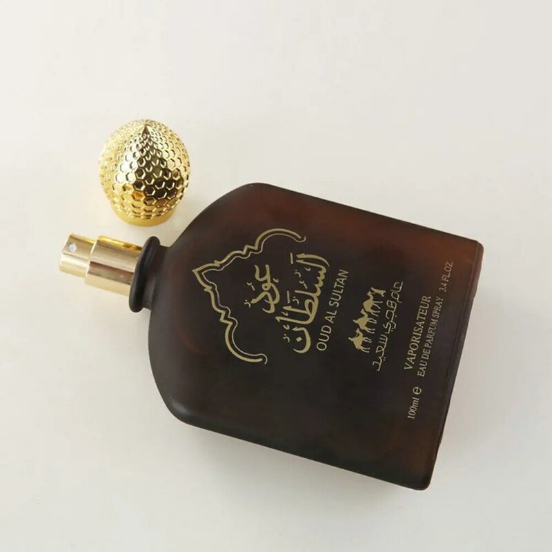 Desodorante para perfume árabe masculino, design de garrafa preta dourada, óleo de baunilha exótico, beleza e saúde de 100ml