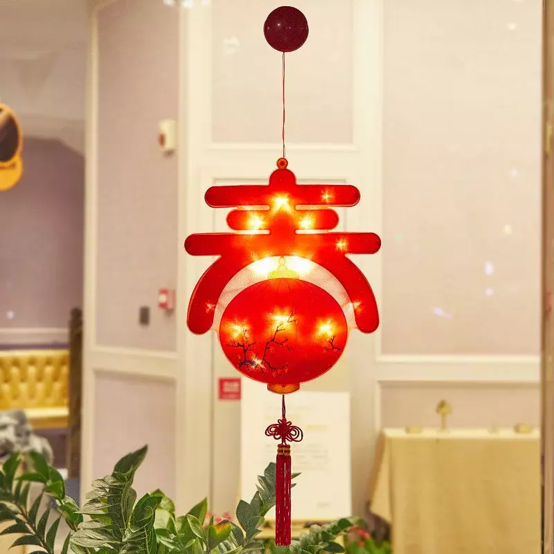 Lámpara colgante de ventosa para decoración de ventanas, ambiente del hogar, decoración festiva de Año Nuevo