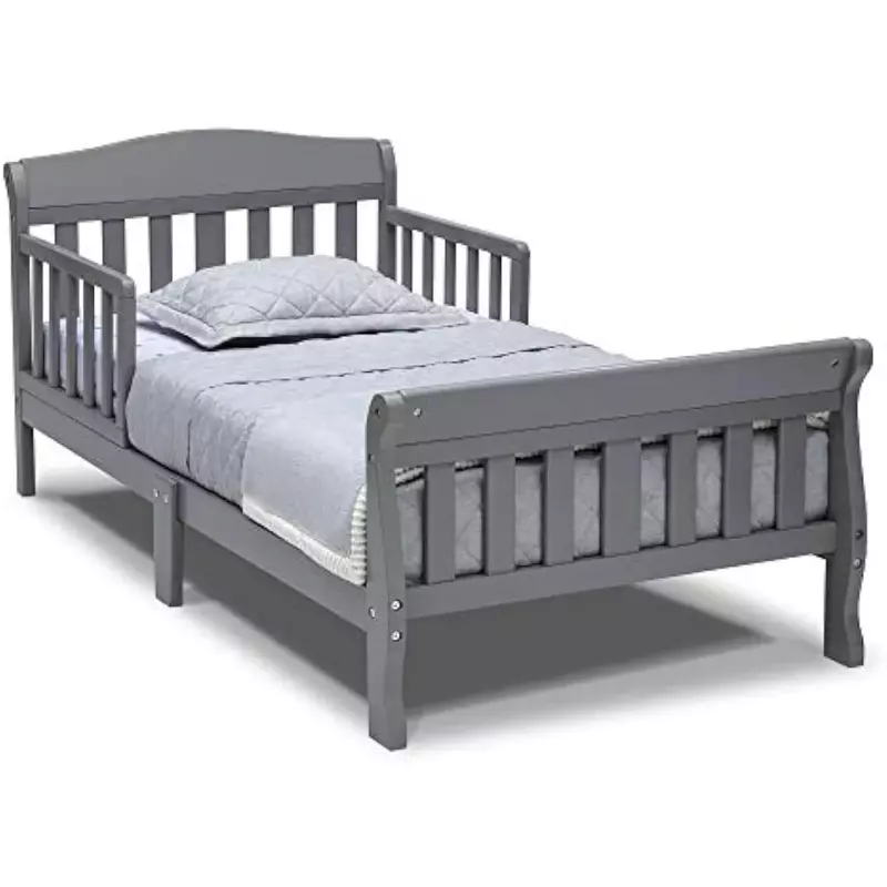 Guangtin幼児ベッド、greengardゴールド認定、ガードレール付き、グレー、組み立てが簡単