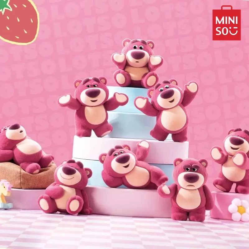MINISO mainan anak Seri Beruang ketat, mainan anak Dekorasi Desktop lucu