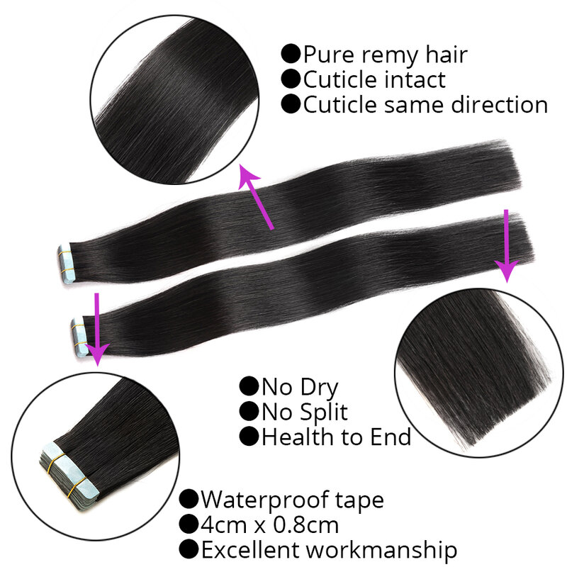 Накладные человеческие волосы MRS, с кутикулой, лента для наращивания, настоящие натуральные волосы, бесшовные удлинители для салона, высокое качество, 22 дюйма