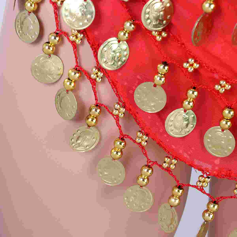 女性のためのvaliclopウールドレス、ヒップスカーフ、ゴールドコイン、女性の服、赤