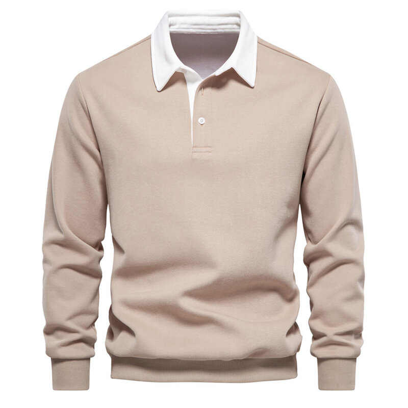 Bequemes Sweatshirt Herbst Design Sweatshirts lässige Baumwoll mischung Revers Pullover Social Wear Qualität Baumwolle