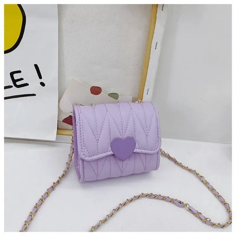 Fashion Heart neonate Mini borsa a tracolla a tracolla per bambini portamonete borse Mini borsa a tracolla quadrata per bambini