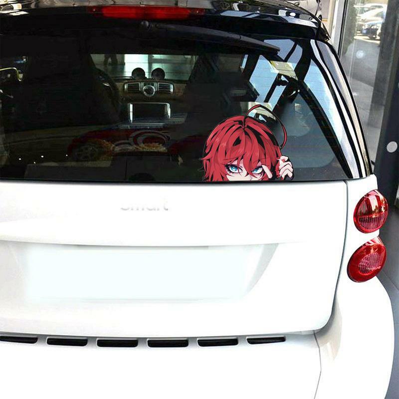 Anime Car Sticker Cartoon Girl Peeker Waterproof Decal Girl With Sticker Peeking For Motorcycle Sticker Window Clings Decals