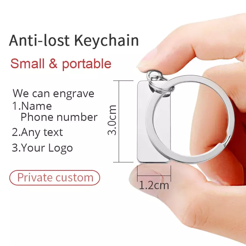 CUSTOM แกะสลักพวงกุญแจสำหรับรถยนต์โลโก้ชื่อสแตนเลสส่วนบุคคลของขวัญที่กำหนดเอง Anti-Lost Keyring Key CHAIN แหวน P009