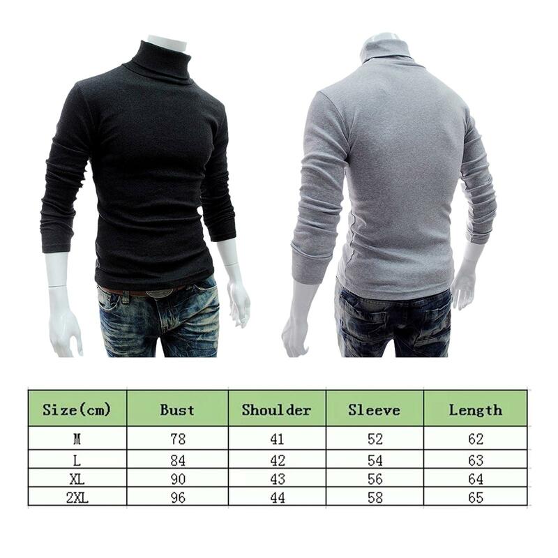 Jersey de cuello alto para hombre, camiseta lisa básica, ajustada e informal, otoño y primavera, 2023