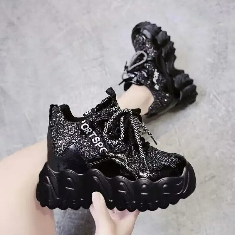 Zapatillas de deporte vulcanizadas para Mujer, zapatos planos de alta calidad, plataforma para caminar, talla grande