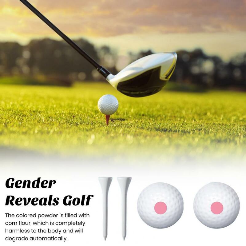 Assured-juego de pelota de Golf con explosión de polvo, decoración de anuncio temático de fiesta para entusiastas del Golf, revelación de género