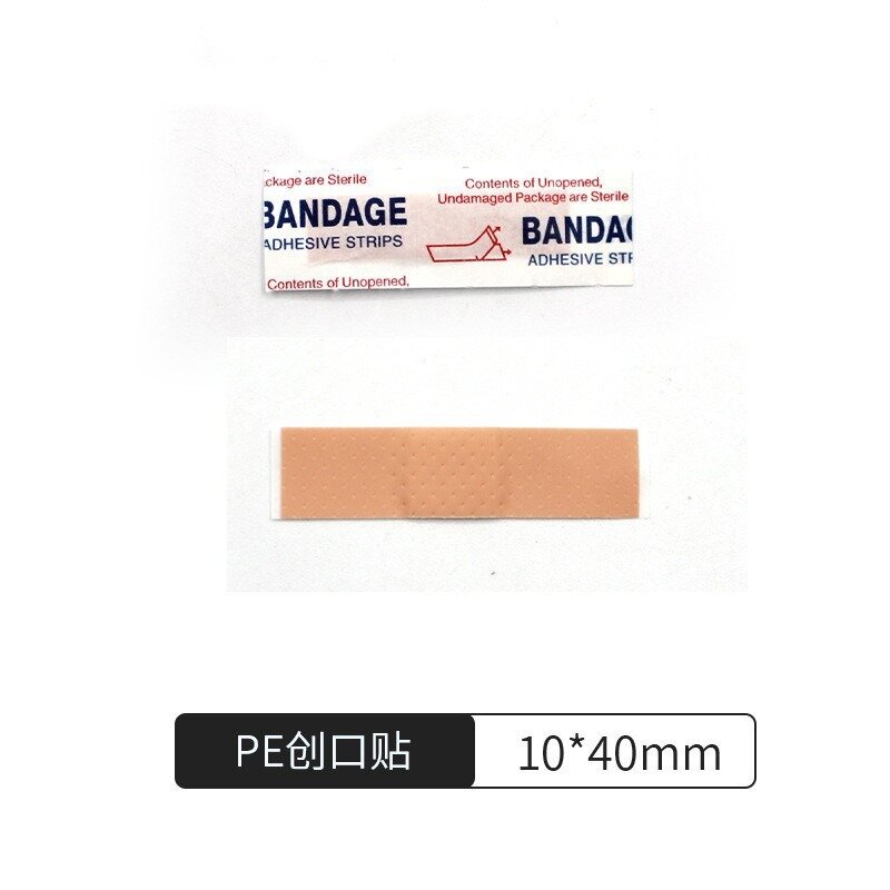 Mini Band Aid Finger Joint Patch, Tiras médicas impermeáveis PE, Molho de gesso de ferida pequena, Ataduras adesivas, 10x40mm, 100pcs por conjunto