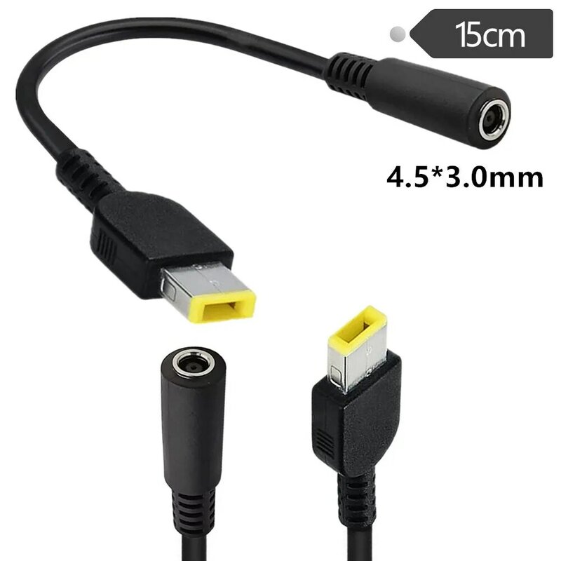 Câble adaptateur d'alimentation CC pour ordinateur portable, grande bouche carrée vers CC, femelle, 4.5x3.0mm, 15cm, 0.15m, 4530