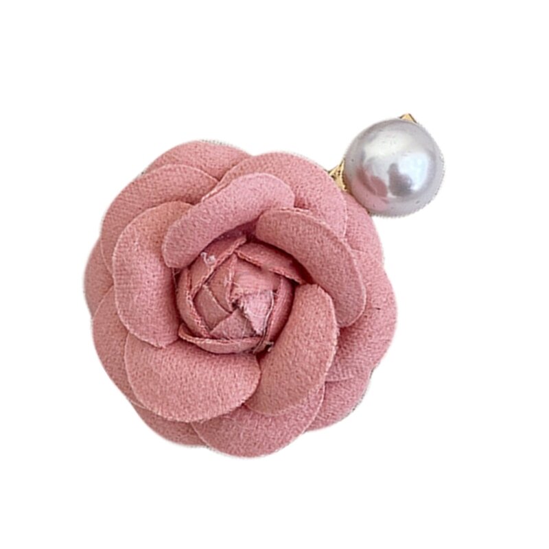 Sweet Girls Hair Clip Felt Camellia Flower Hairpin for Prom Party Wear