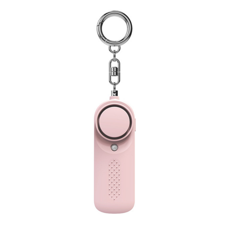 Alarma Personal de advertencia de autodefensa para niños y niñas, modelo de siete baterías, Lobo LED pequeño, alarma de seguridad portátil, color rosa, 130dB
