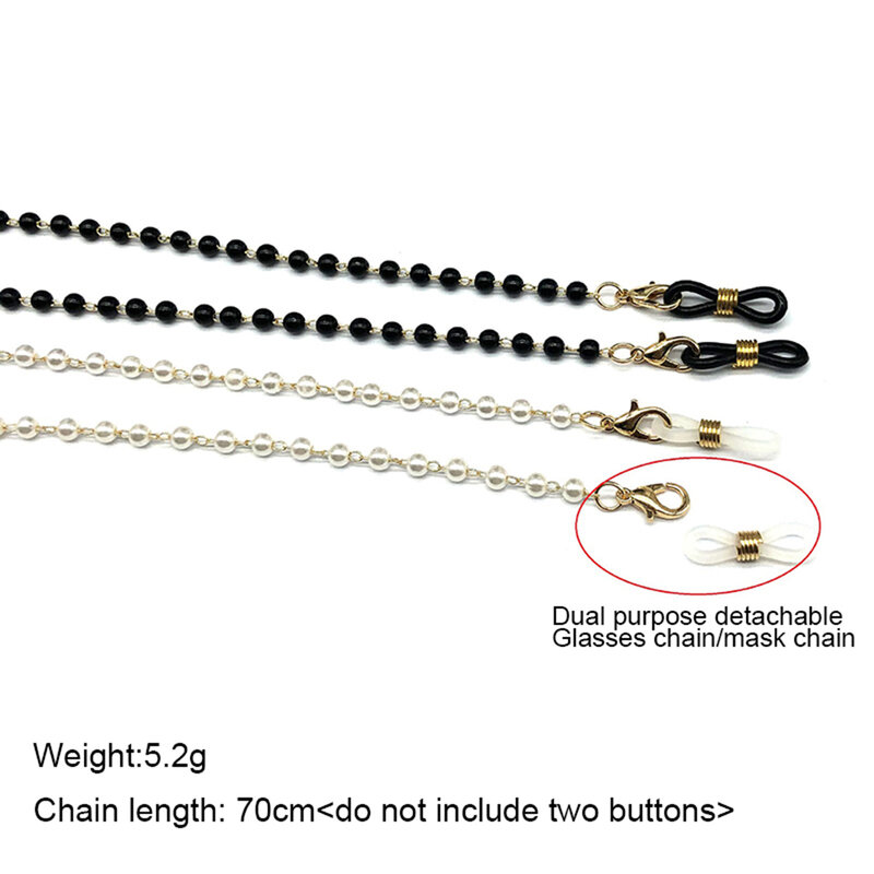 Cordones de Metal para gafas de sol para mujer, cadena con cuentas de perlas para gafas de lectura, collar, pulsera