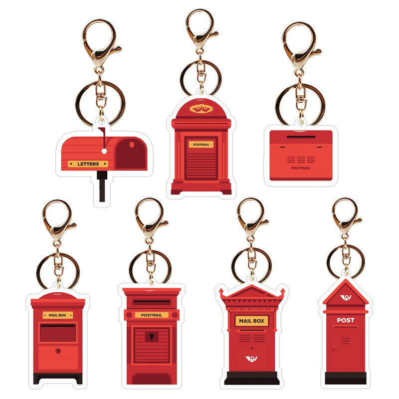 Boîte aux lettres en acrylique pour hommes et femmes, chaîne Continent, pendentif enveloppe moderne, cadeau de fête, déploiement de bureau de poste