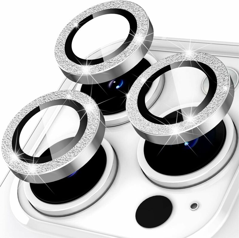 Hot Glitter Bling Metal Glass Camera Len Protector per IPhone 15 14 13 11 Pro Max Plus 12 Mini 15Pro 14Pro Phone Ring lens Cover