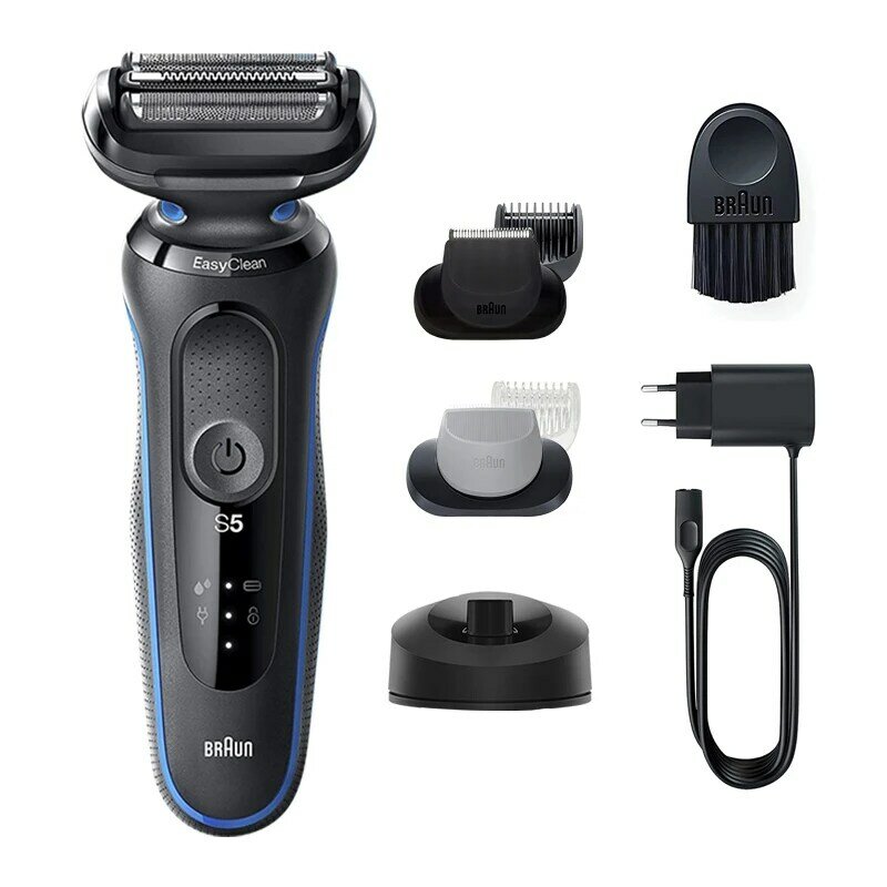 Braun 51-b4650cs barbeador elétrico masculino reciprocating shaver série 5, desmontagem livre e lavagem rápida, corte de cabelo livre + barbeador