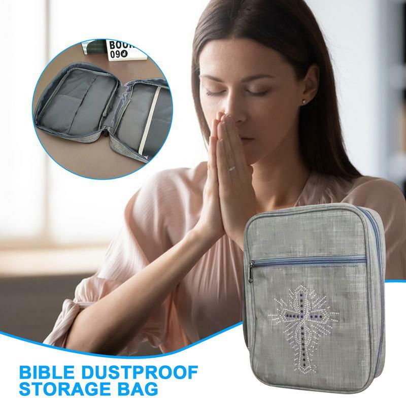 Bible Bag With Handle Large Capacity Bible Organizer Bag With Handle Dustproof Bible Books Documents Container Washable For