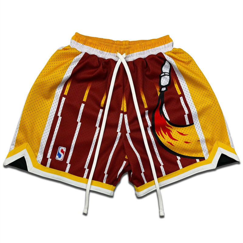 Pantalones cortos de baloncesto con bolsillo para hombre, Shorts deportivos de malla transpirable para bicicleta, Fitness y playa, 2023