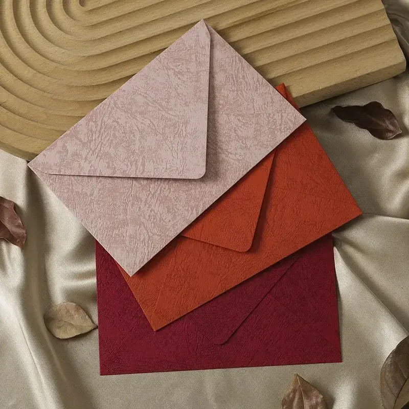 Envelopes de textura grossa para festa de casamento, Kawaii Letter Pads Cover, embalagem do presente, capa do cartão postal, papelaria coreana, 5pcs