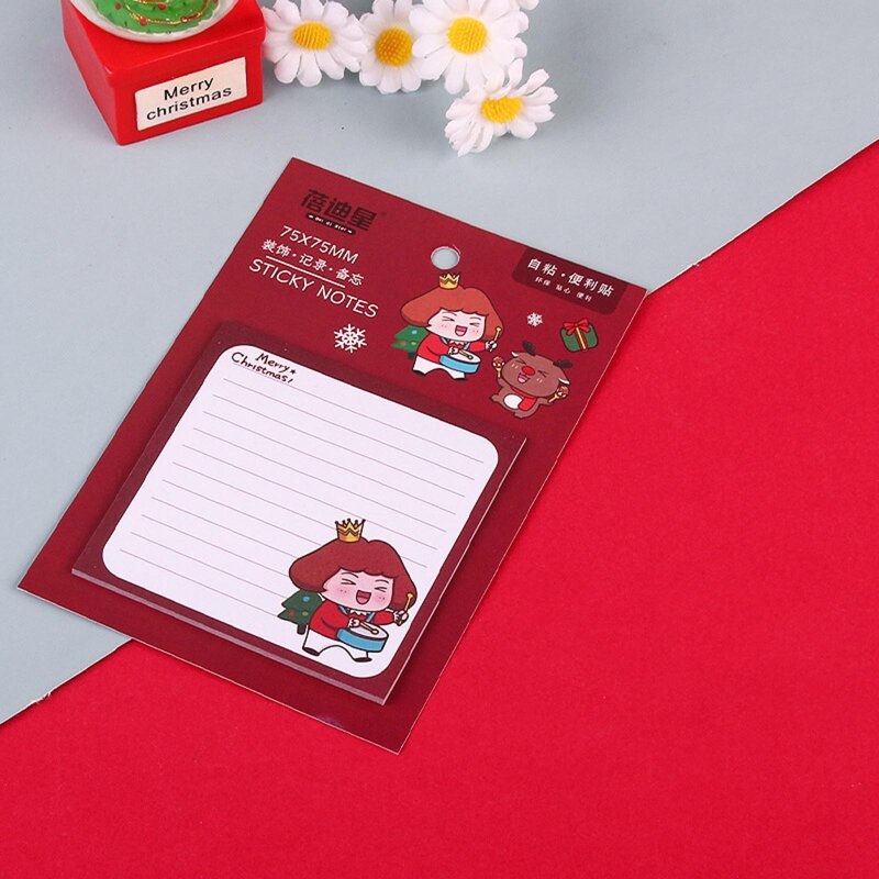 10 Uds Mini almohadillas notas adhesivas dibujos animados Navidad notas adhesivas papeles 20 hojas/bloc