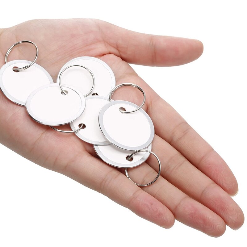 Metalowa obręcz znaczniki kluczowe tagi okrągłe papierowe znaczniki z metalowe pierścionki do kluczy do klucze do samochodu i drzwi