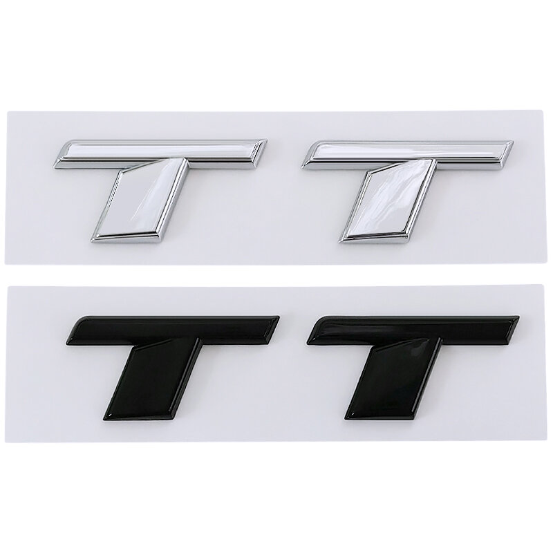 Autocollant d'insigne d'emblème de coffre de voiture pour Audi TT RS MK1, 8N, 8J, MK3, 8S, MK2, accessoires d'autocollant, lettres de logo TT noir chromé ABS 3D