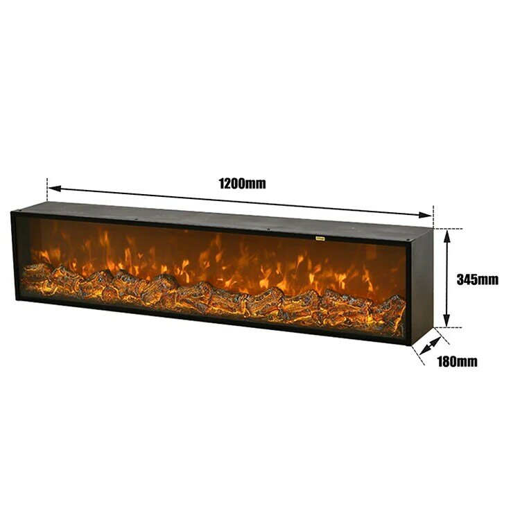 暖炉リモコン付き電気暖炉,室内装飾用3D炎効果,1200mm