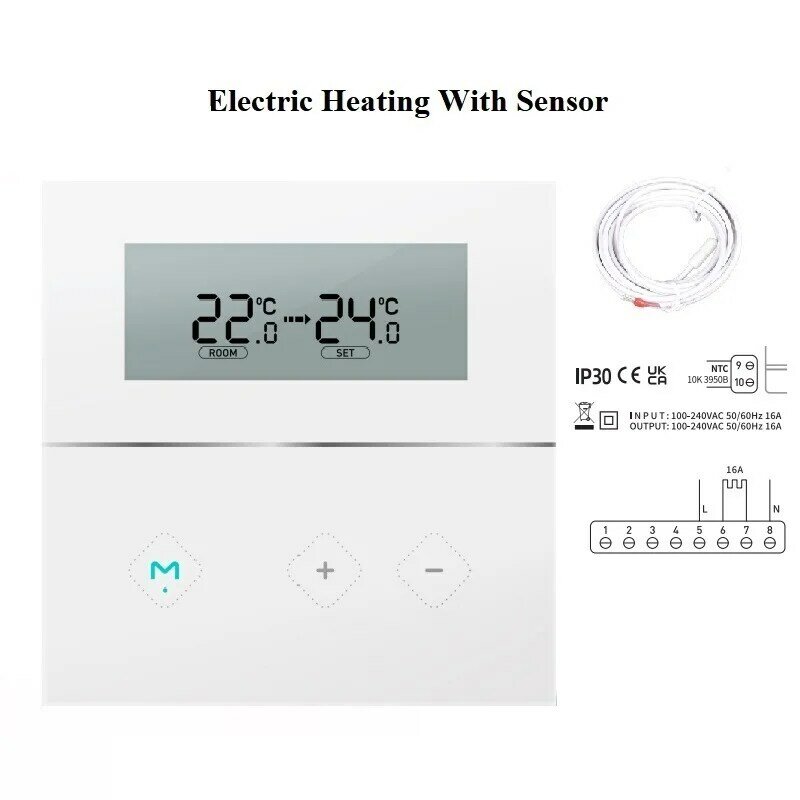 Smart Programmable Thermostat Electric Floor Heating Boiler System Controller Intelligent Products 220V With Sensor