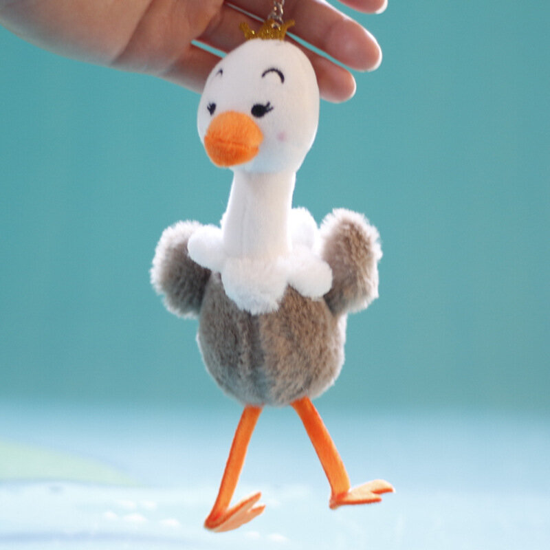 Netflix Kawaii Ostrich Pendant Plush Toy Cartoon Cute Bird Doll Bag Charm Keychain Children's Birthday Gift 15CM