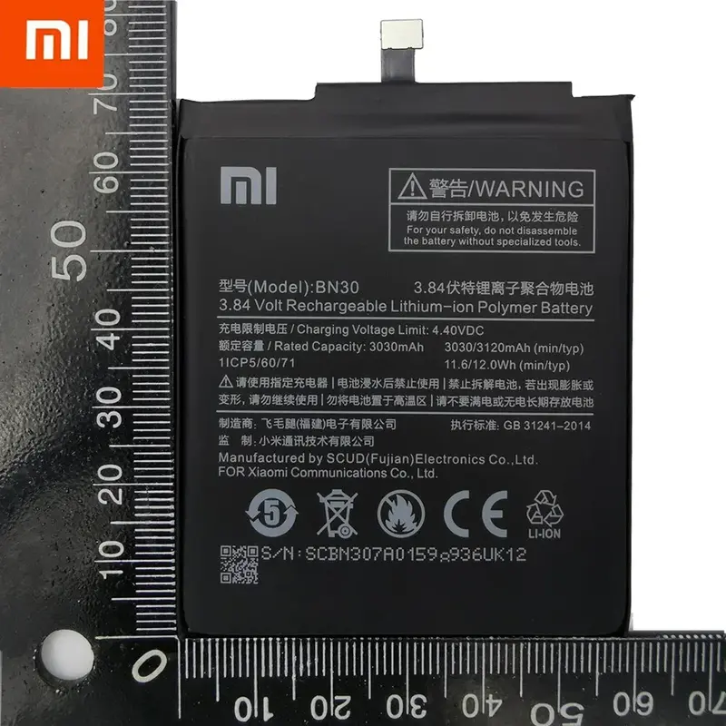 แบตเตอรี่ BN30 Xiaomi ของแท้4A Xiaomi redmi redrice hongmi 4A ลิเธียมโพลิเมอร์สำรองปราศจากเครื่องมือซ่อมแซม