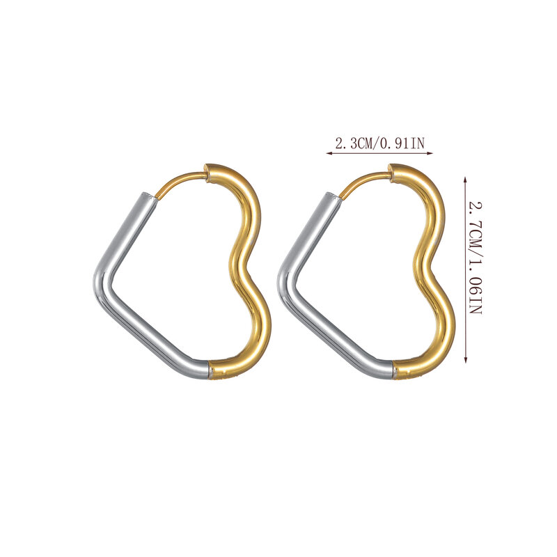 2 stücke romantische Gold Silber Farbe Herz geformte Ohrringe geometrische Mode Ohrringe für Frauen Mädchen Hochzeits feier Geburtstags geschenke