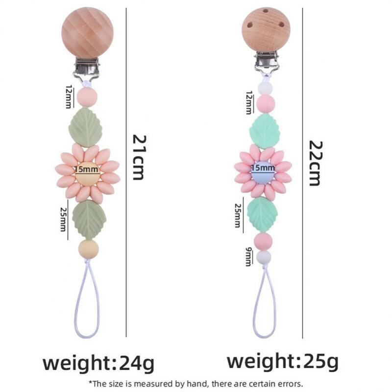 New Beech Pacifier Clip To Appease Babies Cartoon Flower Silicone Pacifier Chain To Prevent Chain Drop   Baby Accessories
