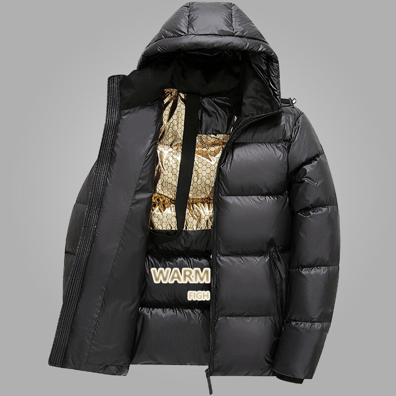 Jacktet-chaquetas acolchadas de algodón con capucha para hombre, abrigos de marca de lujo, Parkas gruesas sueltas, abrigos negros y dorados, moda de invierno, 2023
