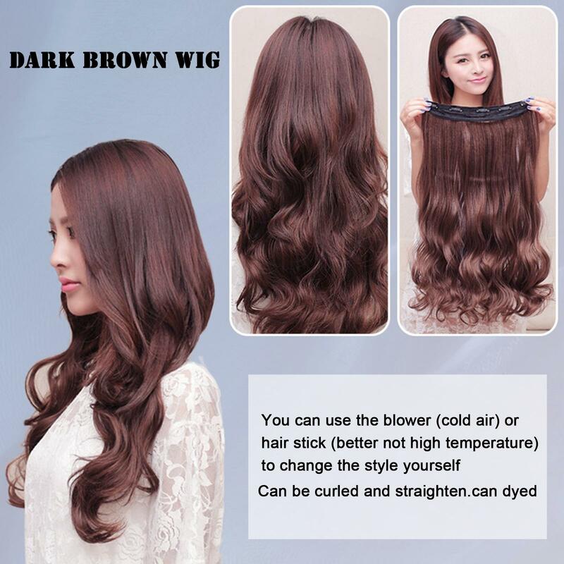 Curly Hair Dark Brown Wig Extensions Hair Curtains Short Hair Long Hair Extensions Simulated Wig Patches
