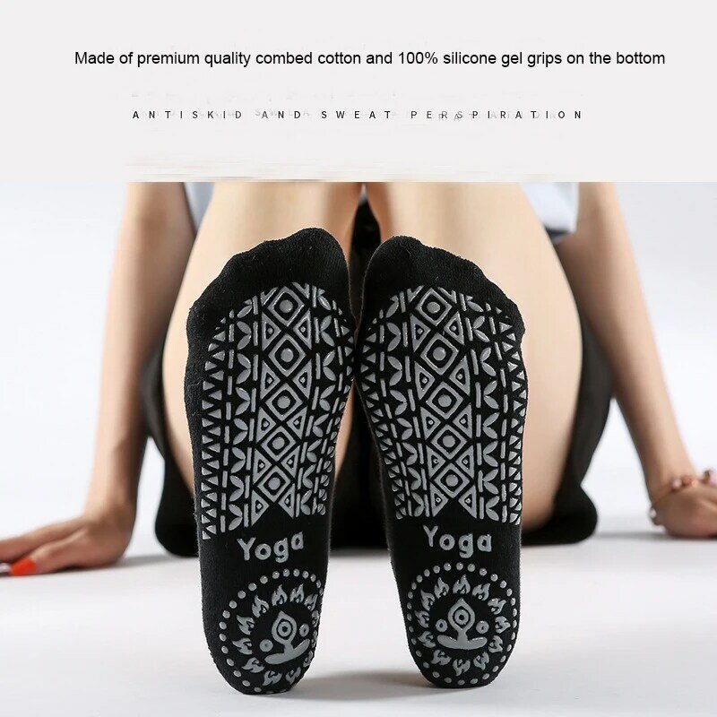 Non-Slip Grips Women Yoga for Bandage Socks Cotton Sock Ideal Five Toe Socks for Pilates Pure Ballet Dance Barefoot Workout