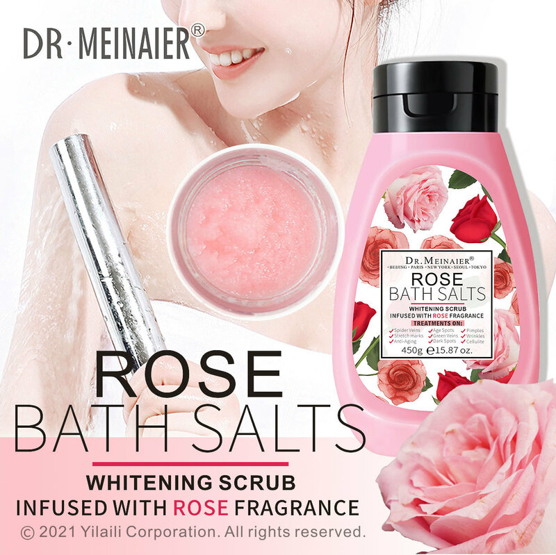 450g sale da bagno dell'himalaya scrub alla rosa sale da bagno zenzero esfoliante profondo aroma del corpo sale da bagno scrub sbiancante pelle liscia
