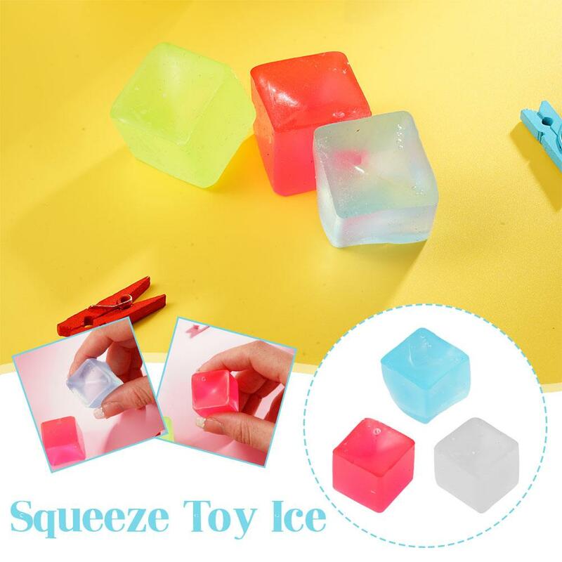Mini TPR Ice Block Stress Ball Brinquedo Anti Stress Squishy Novidade Transparente Cube Brinquedo Espremer Squeeze Brinquedos Decompression Fi Y1I6