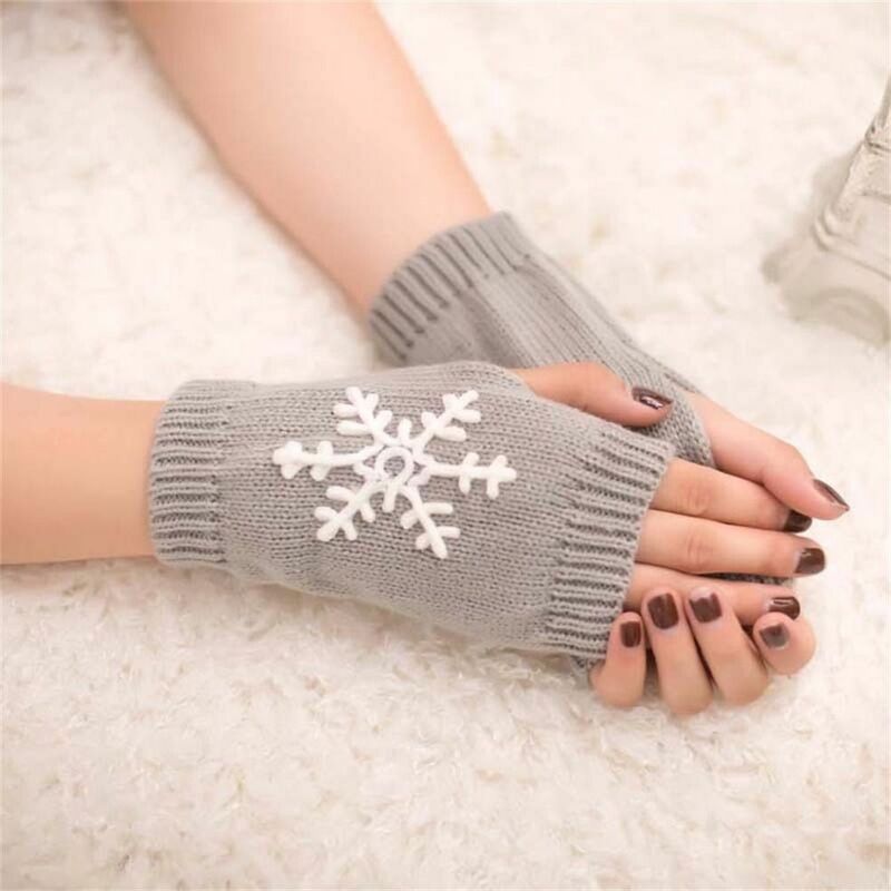 1 пара, осенне-зимние вязаные перчатки без пальцев